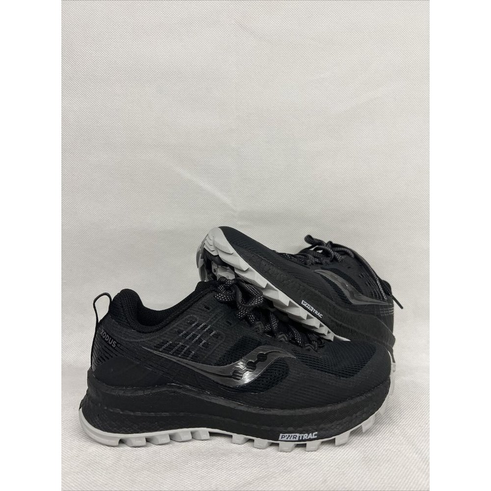 NEW Saucony Xodus 10 PWRTRAC S10555-20 Running Shoes •Size 5 ALL BLACK